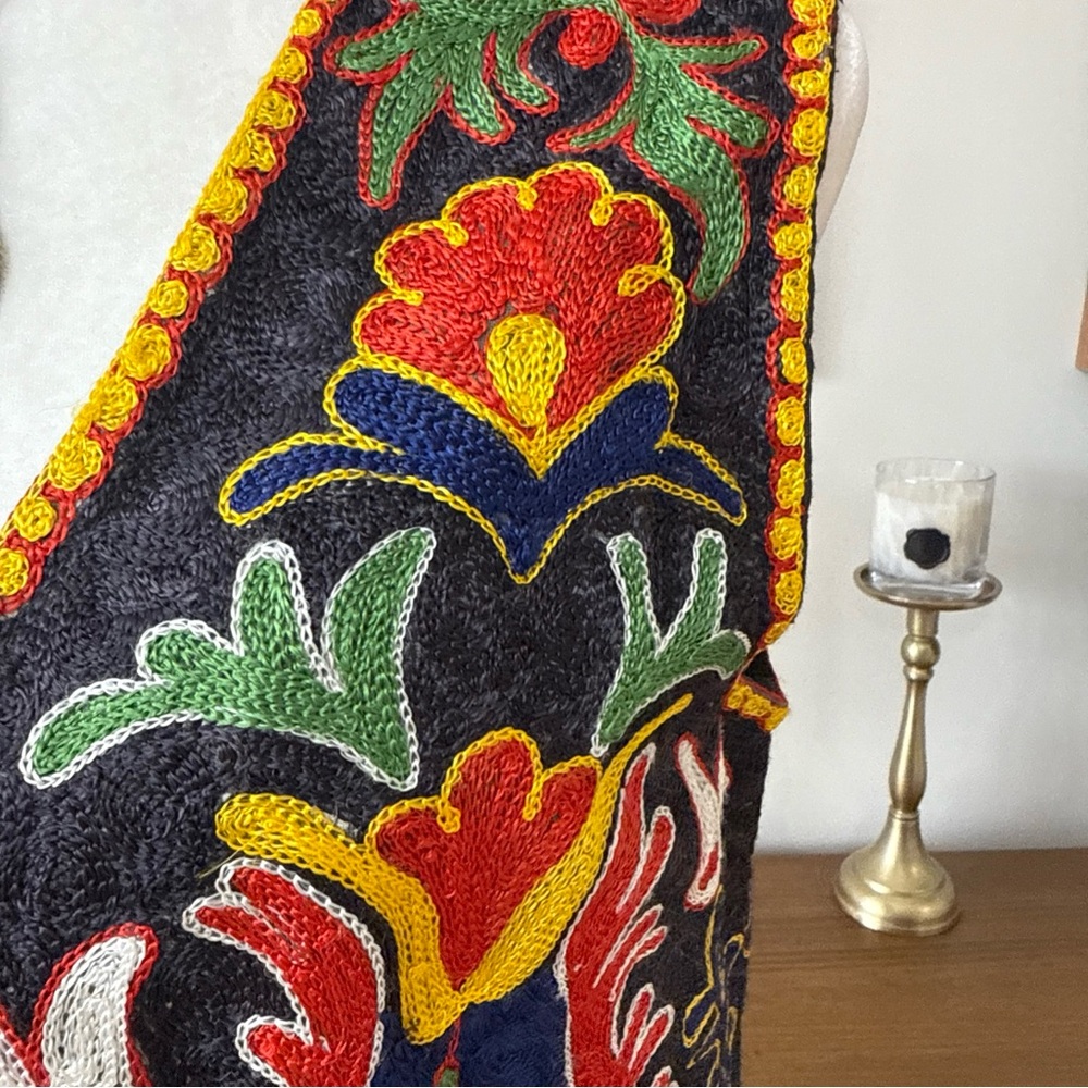 Colorful Boho Hand Embroidered Vest - Picture 2 of 9